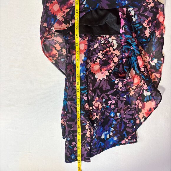 GUESS Multicolor Floral Long-Sleeve Wrap Dress - Size 6 - Picture 12 of 13
